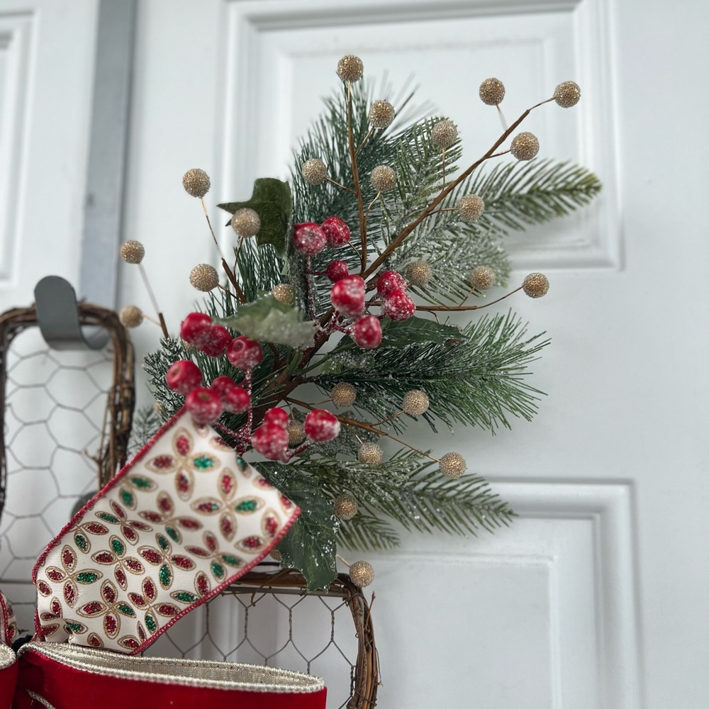 Handmade wall/door hanger Traditional colors, Holiday Cross decor. Aprox 21โ - Picture 4 of 7